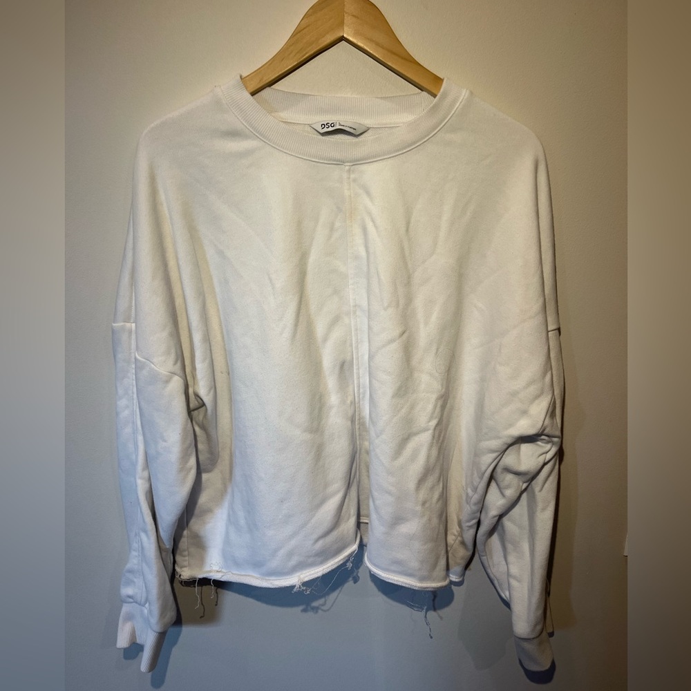 Cropped and distressed sweatshirt